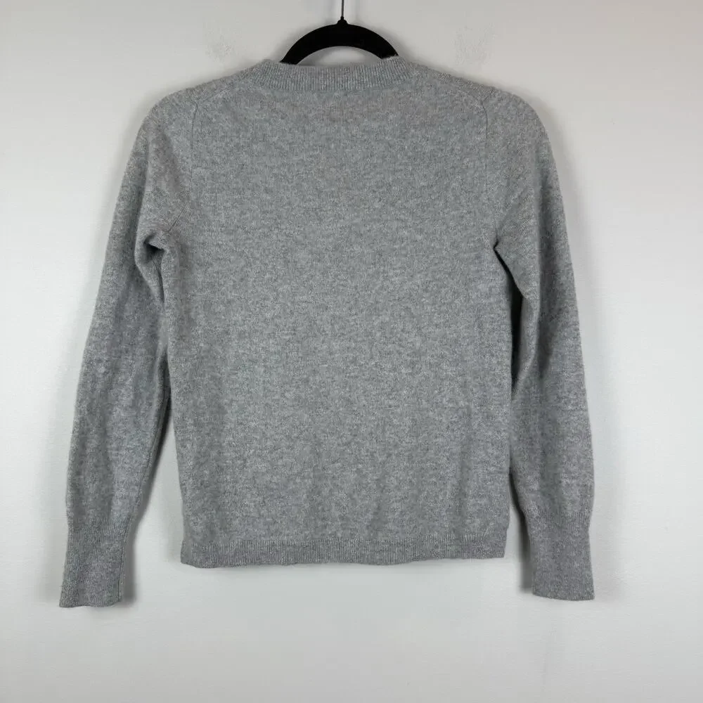 J.Crew 100% Cashmere Sweater Womens Small Gray Classic Crewneck Quiet Luxury - Picture 4 of 6